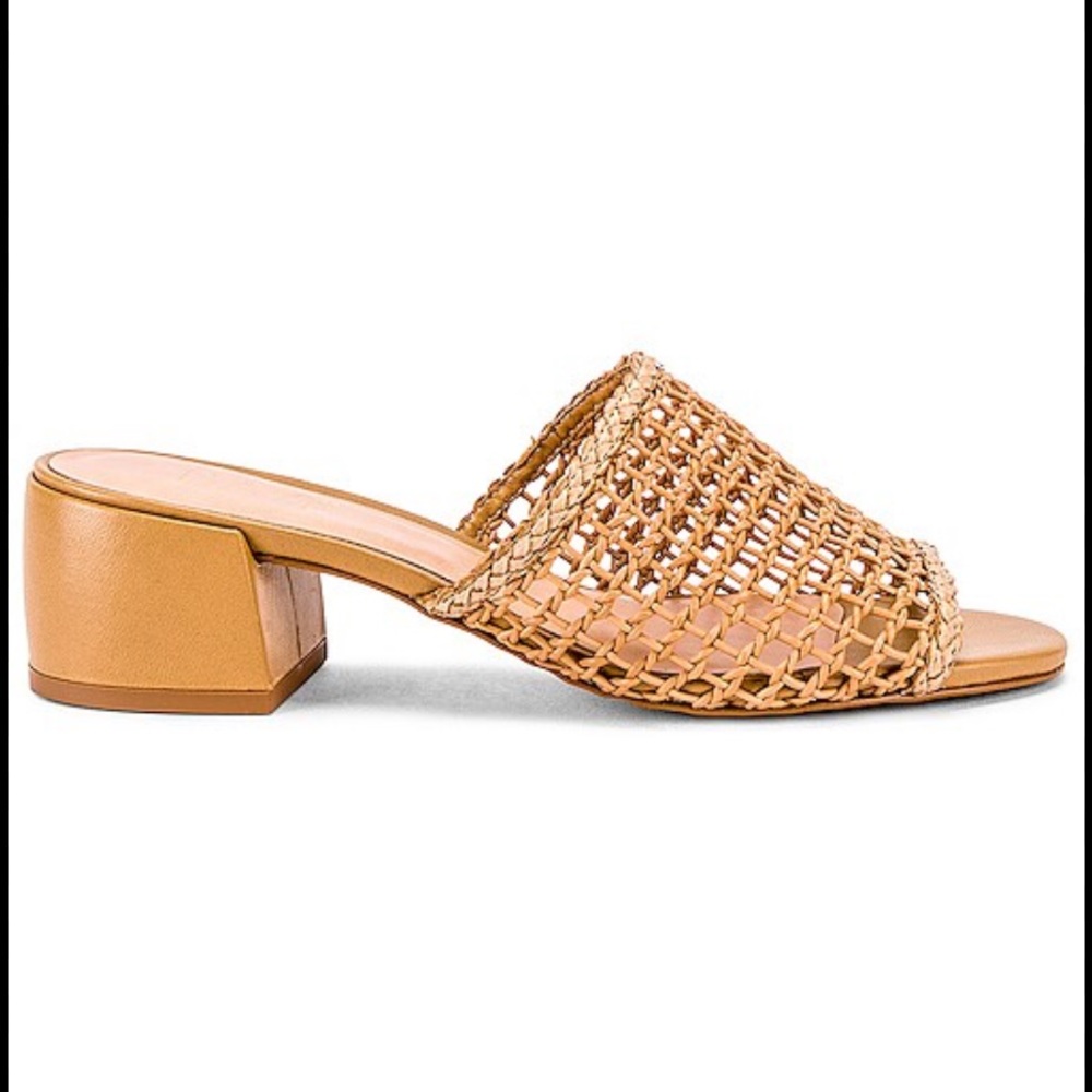 Revolve Raye Tan Woven Mules